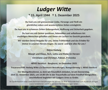 Anzeige von Ludger Witte 