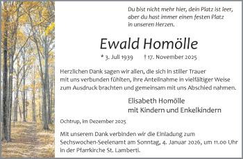 Anzeige von Ewald Homölle 
