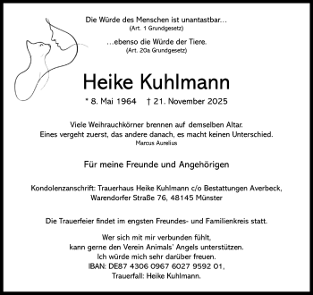 Anzeige von Heike Kuhlmann 