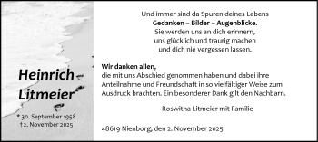 Anzeige von Heinrich Litmeier 
