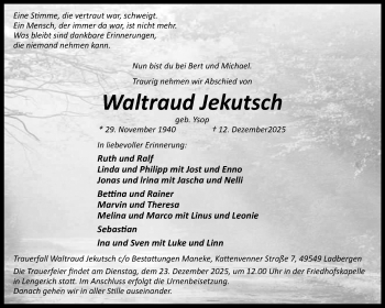 Anzeige von Waltraud Jekutsch 