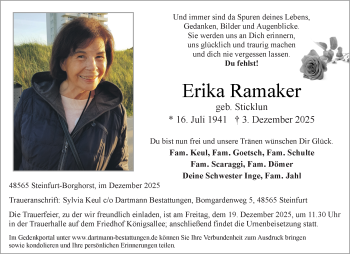 Anzeige von Erika Ramaker 