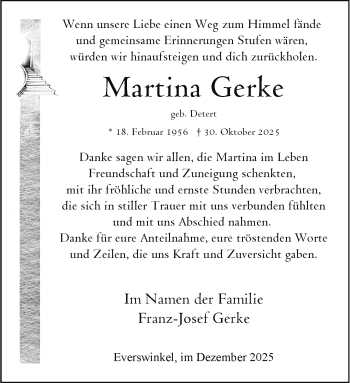 Anzeige von Martina Gerke 