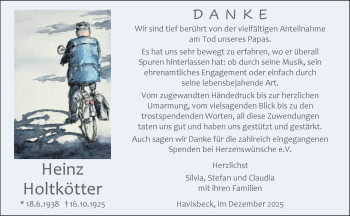 Anzeige von Heinz Holtkötter 