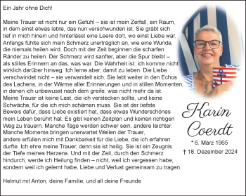 Anzeige von Karin Coerdt 