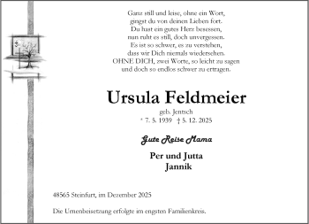 Anzeige von Ursula Feldmeier 