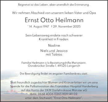Anzeige von Ernst Otto Heilmann 