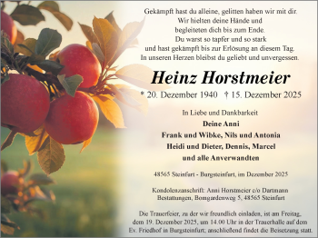Anzeige von Heinz Horstmeier 