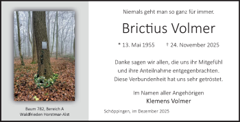 Anzeige von Brictius Volmer 