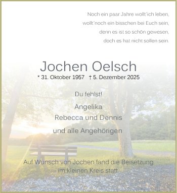 Anzeige von Jochen Oelsch 