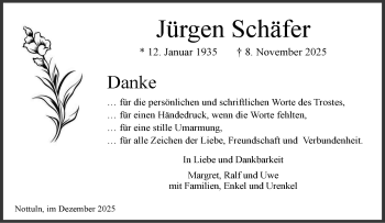 Anzeige von Jürgen Schäfer 