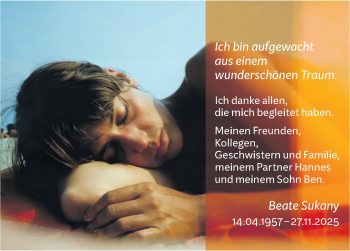 Anzeige von Beate Sukany 