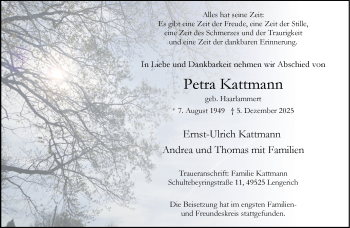 Anzeige von Petra Kattmann 