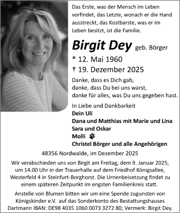 Anzeige von Birgit Dey 