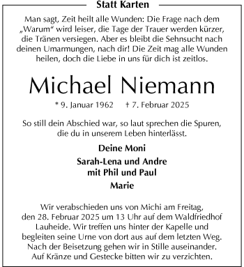Anzeige von Michael Niemann 