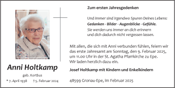 Anzeige von Anni Holtkamp 