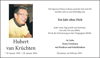 Anzeige von Hubert van Krüchten 