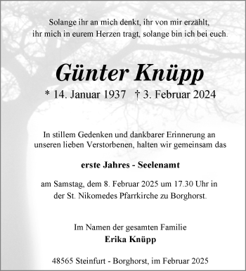 Anzeige von Günter Günter Knüpp 