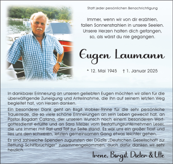 Anzeige von Eugen Laumann 