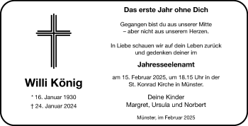 Anzeige von Willi König 