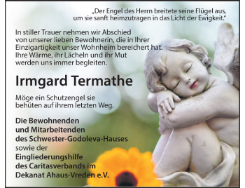 Anzeige von Irmgard Termathe 