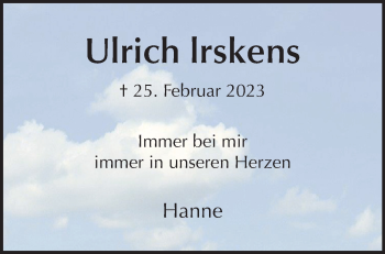Anzeige von Ulrich Irskens 