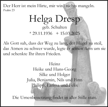 Anzeige von Helga Dresp 
