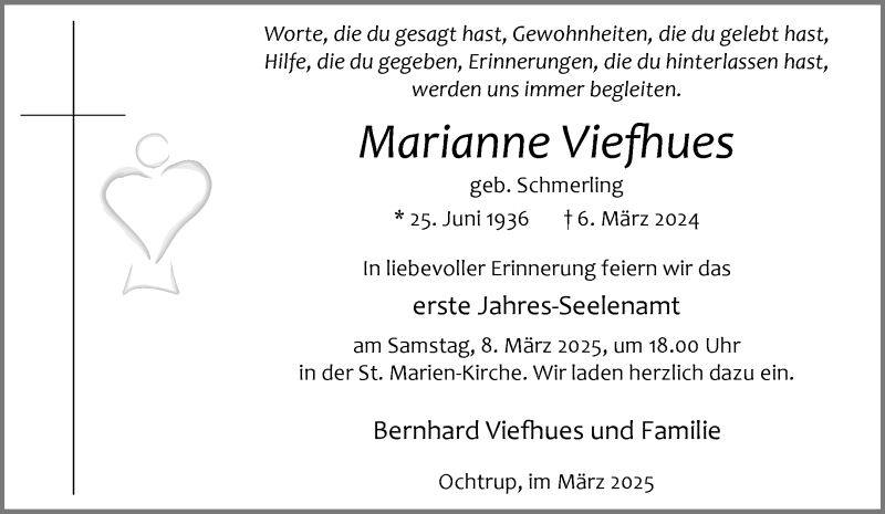  Traueranzeige für Marianne Viefhues vom 05.03.2025 aus 