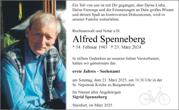 Anzeige von Alfred Spenneberg 