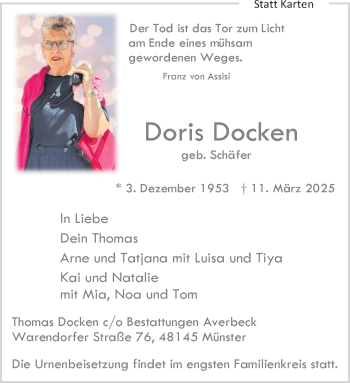Anzeige von Doris Docken 