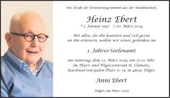 Anzeige von Heinz Ebert 