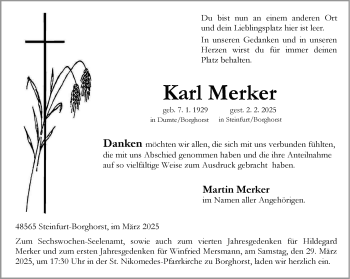 Anzeige von Karl Merker 