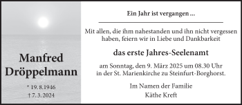 Anzeige von Manfred Dröppelmann 