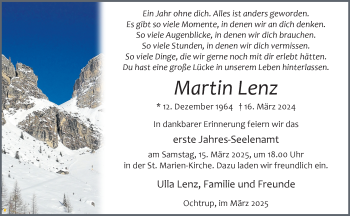 Anzeige von Martin Lenz 