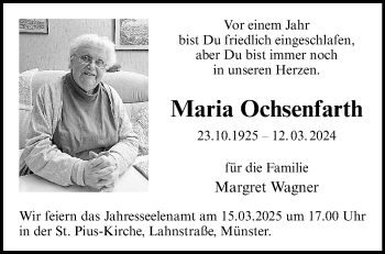 Anzeige von Maria Ochsenfarth 