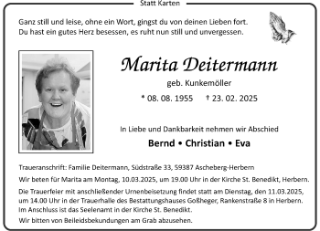 Anzeige von Marita Deitermann 