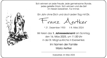 Anzeige von Franz Aertker 