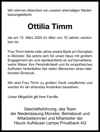 Anzeige von Ottilia Timm 