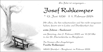 Anzeige von Josef Ruhkemper 