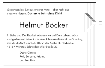 Anzeige von Helmut Böcker 