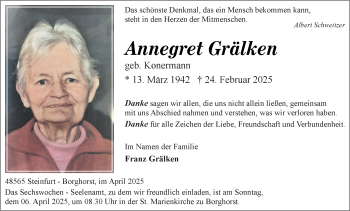 Anzeige von Annegret  Grälken  
