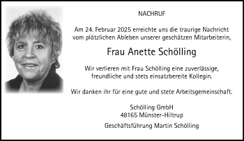 Anzeige von Anette Schölling 