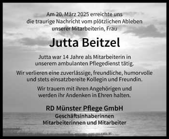 Anzeige von Jutta Beitzel 