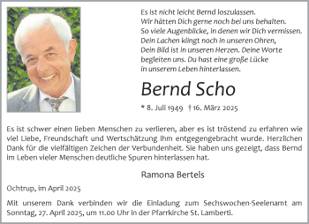 Anzeige von Bernd Scho 