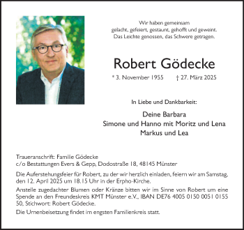 Anzeige von Robert Gödecke 