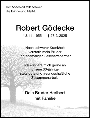 Anzeige von Robert Robert Gödecke 