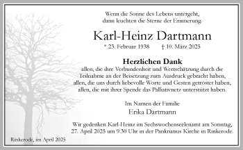 Anzeige von Karl-Heinz Dartmann 