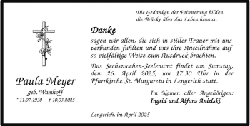 Anzeige von Paula Meyer 