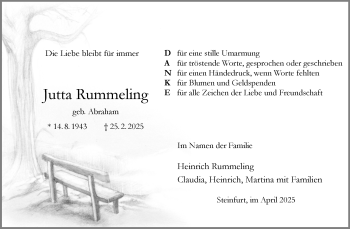 Anzeige von Jutta Rummeling 