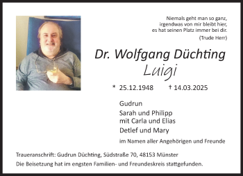 Anzeige von Dr. Wolfgang Düchting 